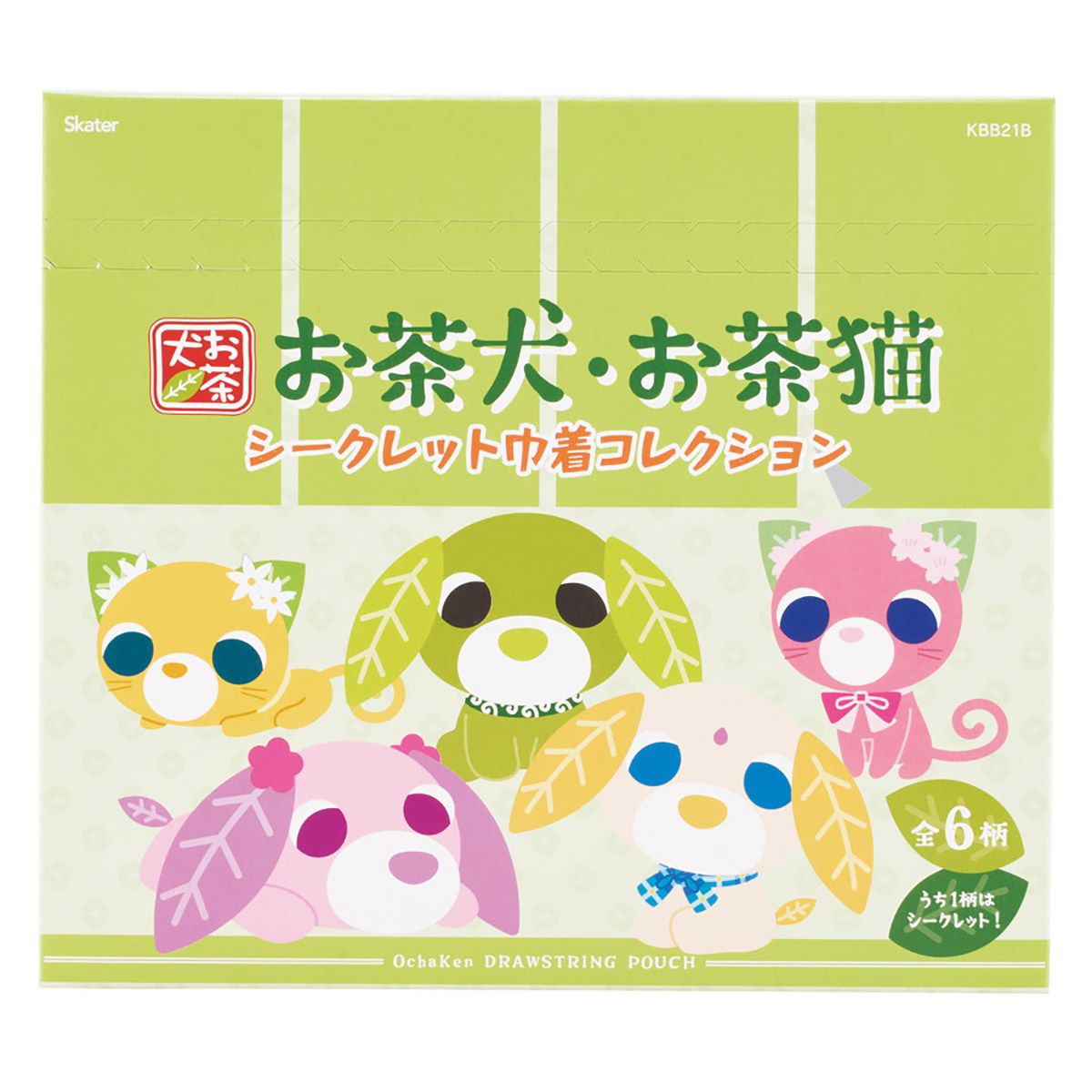 スケーター キャラクター ミステリーボックス巾着 M 全6種類 レアデザイン1種類 KBB21B skater お茶犬 リョク サクラ ミン ハナ チャイ グッズ【ブラインド ランチ巾着 ランダム お楽しみ サプライズ】