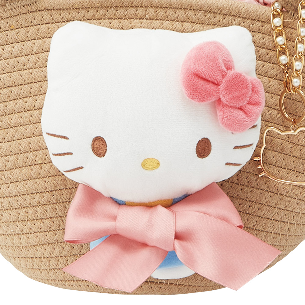 ぬいぐるみ付き かご風バッグ かご バッグ かばん かわいい キャラクター スケーター skater KNBB1 キティ ハローキティ キティちゃん 女の子【インナーバッグ付き チャーム付き 可愛い】