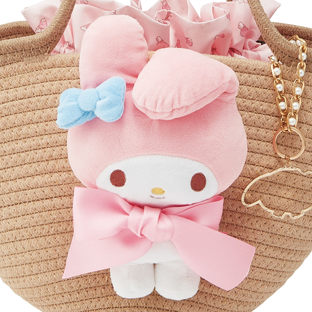 ぬいぐるみ付き かご風バッグ かご バッグ かばん かわいい キャラクター スケーター skater KNBB1 マイメロディ マイメロ サンリオ 女の子 女子【インナーバッグ付き チャーム付き 可愛い】
