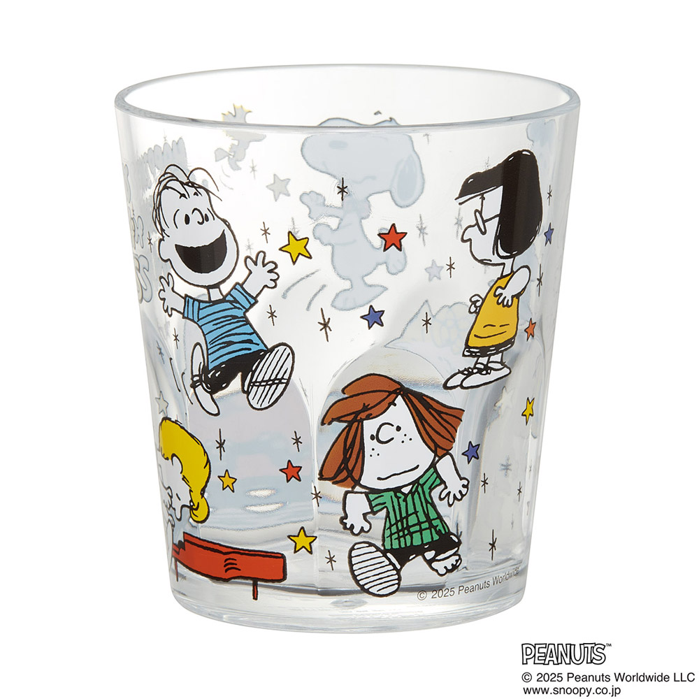 スケーター アクリル コップ 割れにくい 280ml プラスチック 子供 キッズ キャラクター skater KSA4J スヌーピー SNOOPY ピーナッツ PEANUTS 75th_dancing【子ども 透明 クリア アクリルコップ 洗面所 タンブラー】