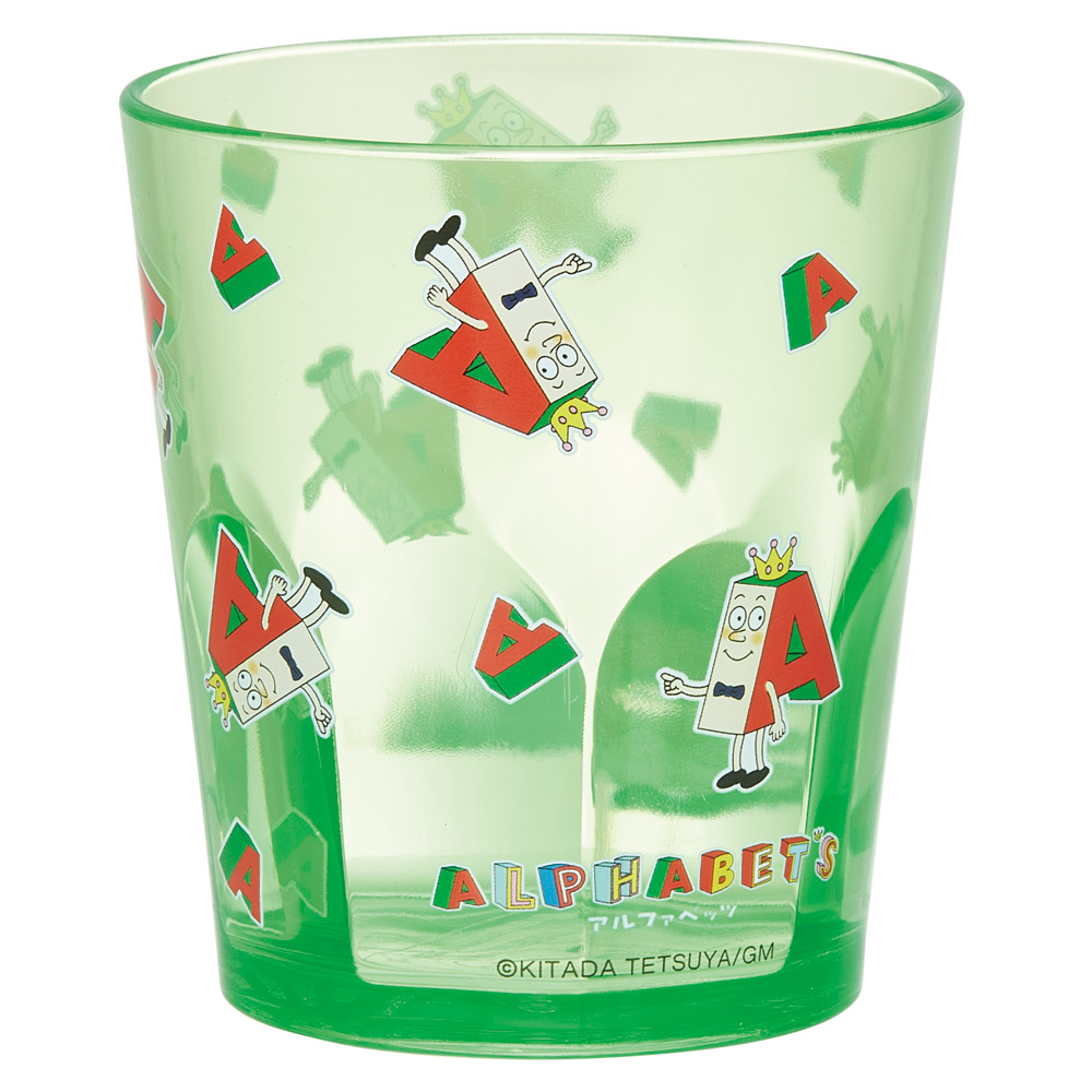 スケーター アクリル コップ 割れにくい 280ml プラスチック 子供 キッズ キャラクター skater KSA4J A アルファベッツ ポンキッキーズ P-chan Pちゃん【透明 クリア アクリルコップ 洗面所 タンブラー アルファベット】