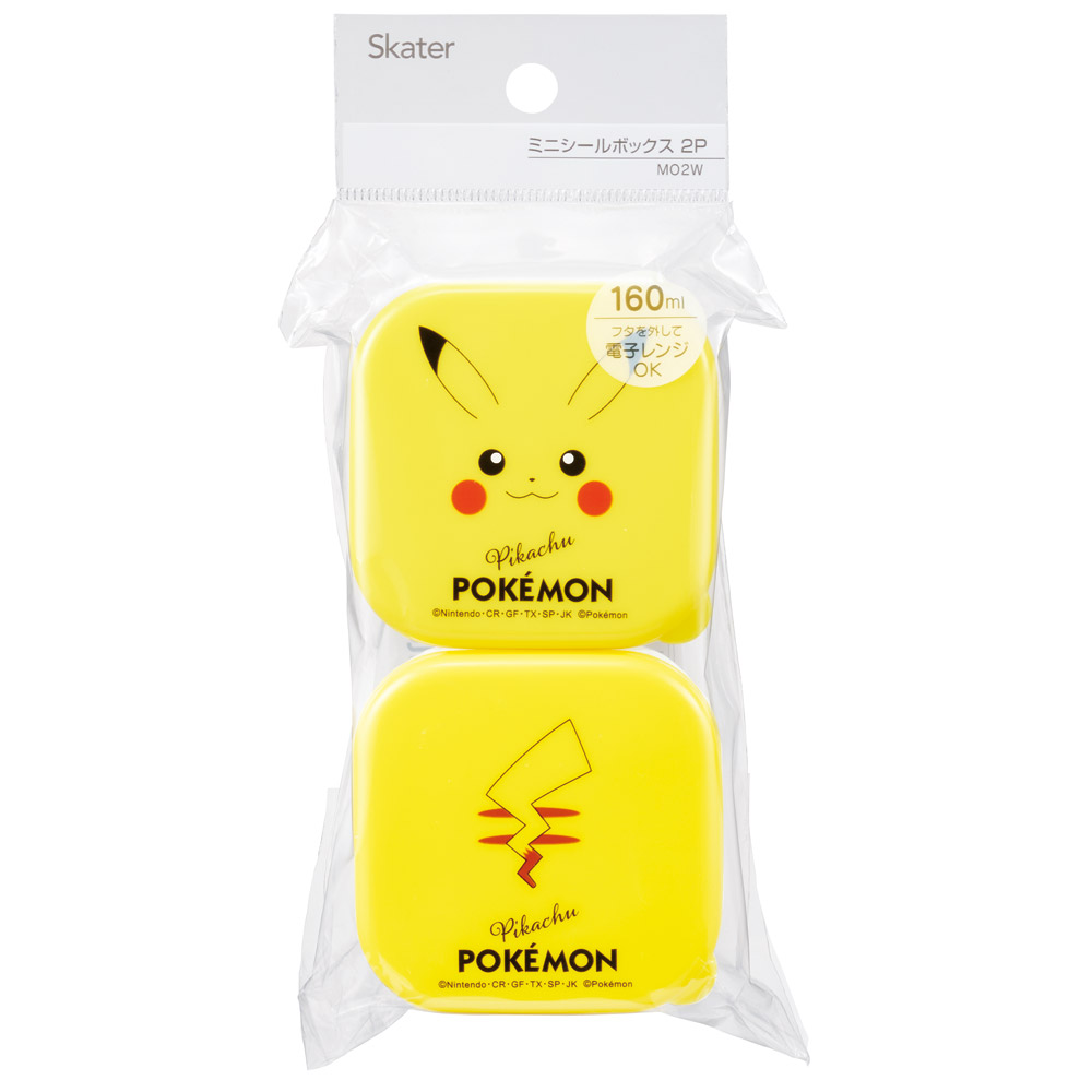 スケーター ミニ シール ボックス 2個 セット お弁当 デザート 容器 子供 キャラクター skater MO2W ポケットモンスター ポケモン ピカチュウ フェイス 25年【小物入れ デザート入れ フルーツケース お弁当箱 果物】