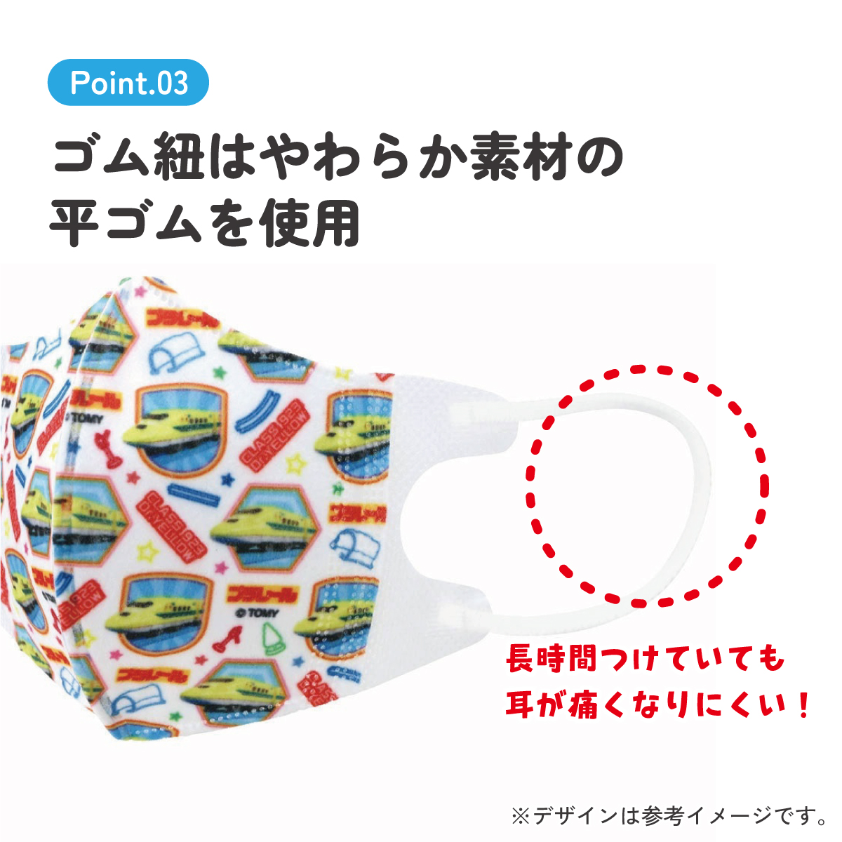 子供立体マスク Sサイズ/7枚入りプラレール２３／MSKB1N_4973307652790