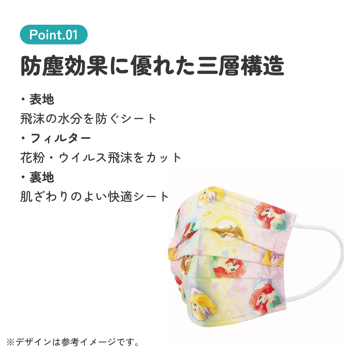 子供プリーツマスク 25枚入り プリンセス/MSKP25_4973307626012