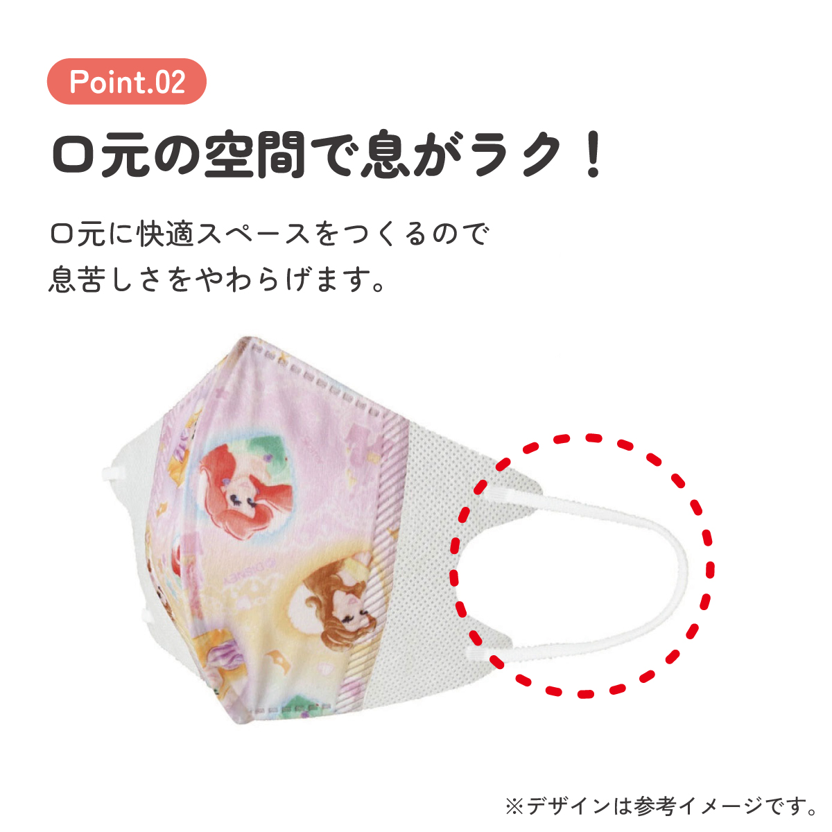 子供立体マスク Mサイズ/7枚入りプリンセス／MSKS3N_4973307625947
