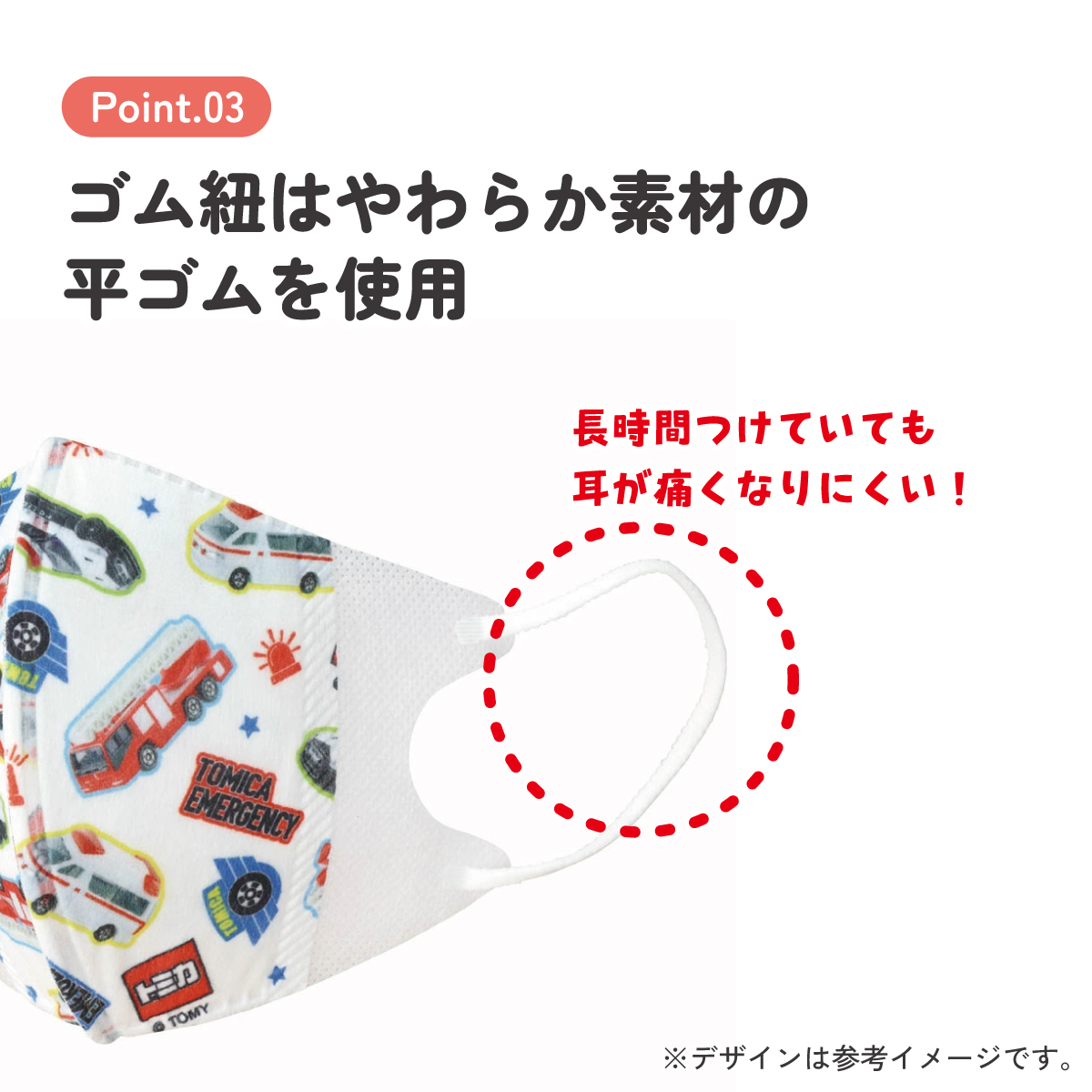 子供立体マスク Mサイズ/7枚入りトミカ23/MSKS3N_4973307651458