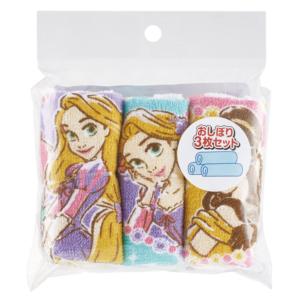 スケーター おしぼり タオル 3枚 セットおてふき 行楽 お出かけ ランチ グッズ OAC1T skater ディズニー プリンセス 27年 ベル アリエル ラプンツェル 女の子【お手ふき 衛生 運動会 遠足 かわいい キャラクター】