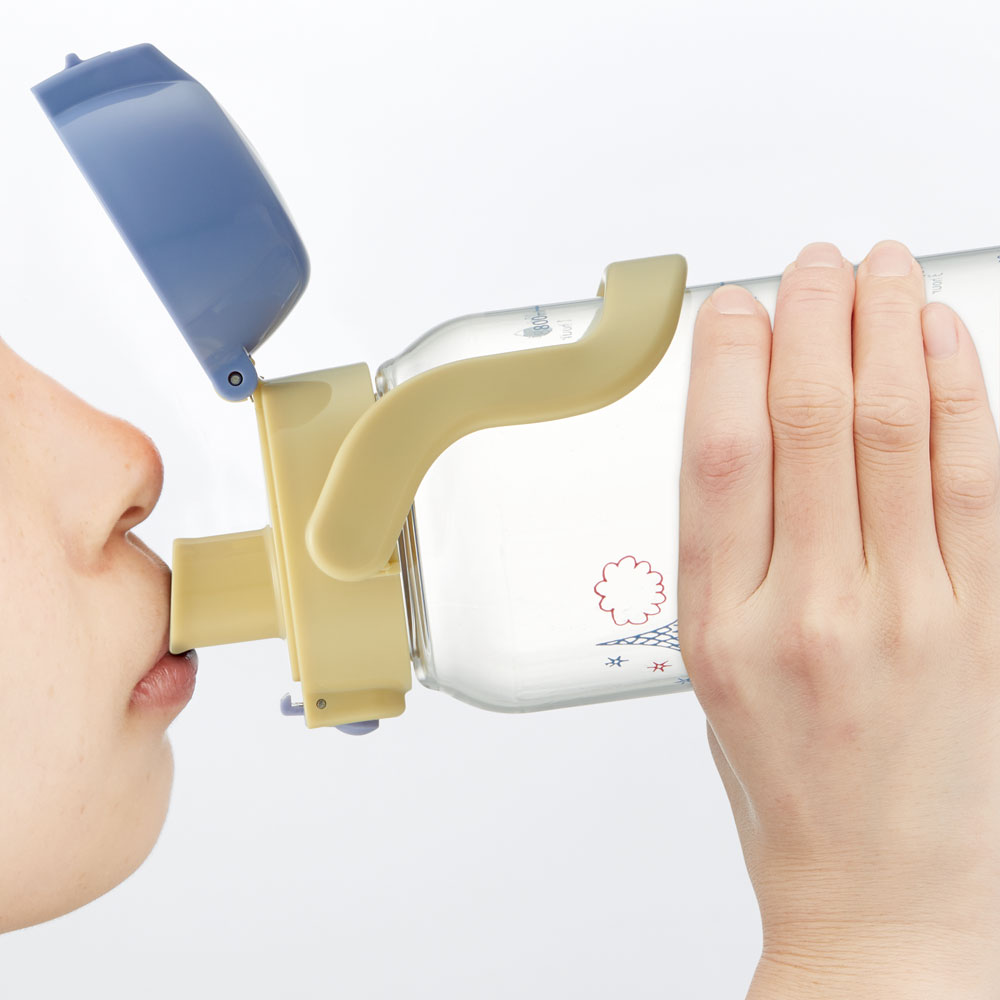 【送料無料】ドリンク マーカー ボトル 1000ml 1L 水筒 直飲み 水分補給 メモリ付き 透明 スケーター skater PDMK10 ムーミン Moomin リトルミイ 女性 レディース