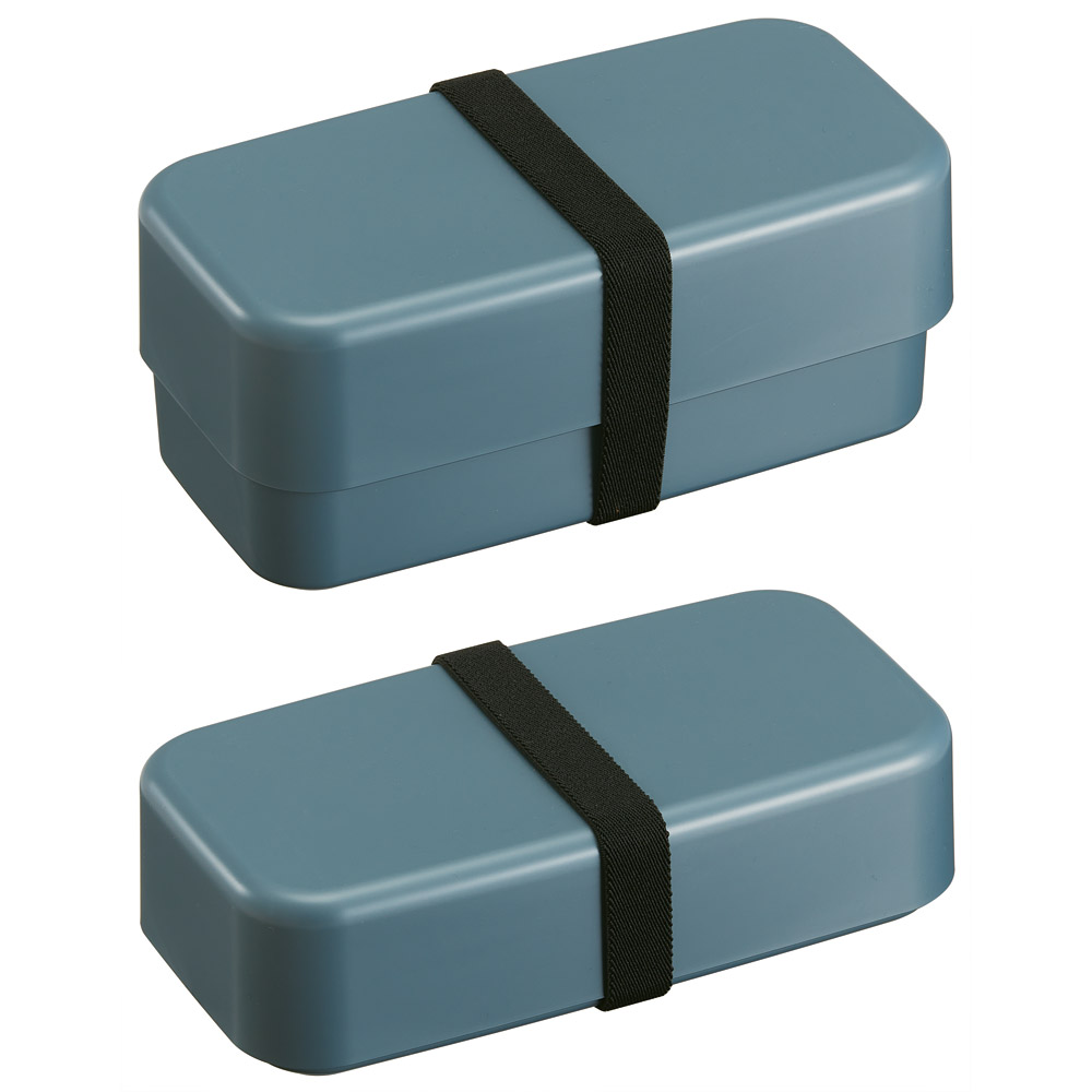 箸付き 弁当箱 1000ml 2段 ランチボックス お弁当 入れ子式 仕切り付き スケーター skater PLB10WCB アッシュカラー アッシュブルー