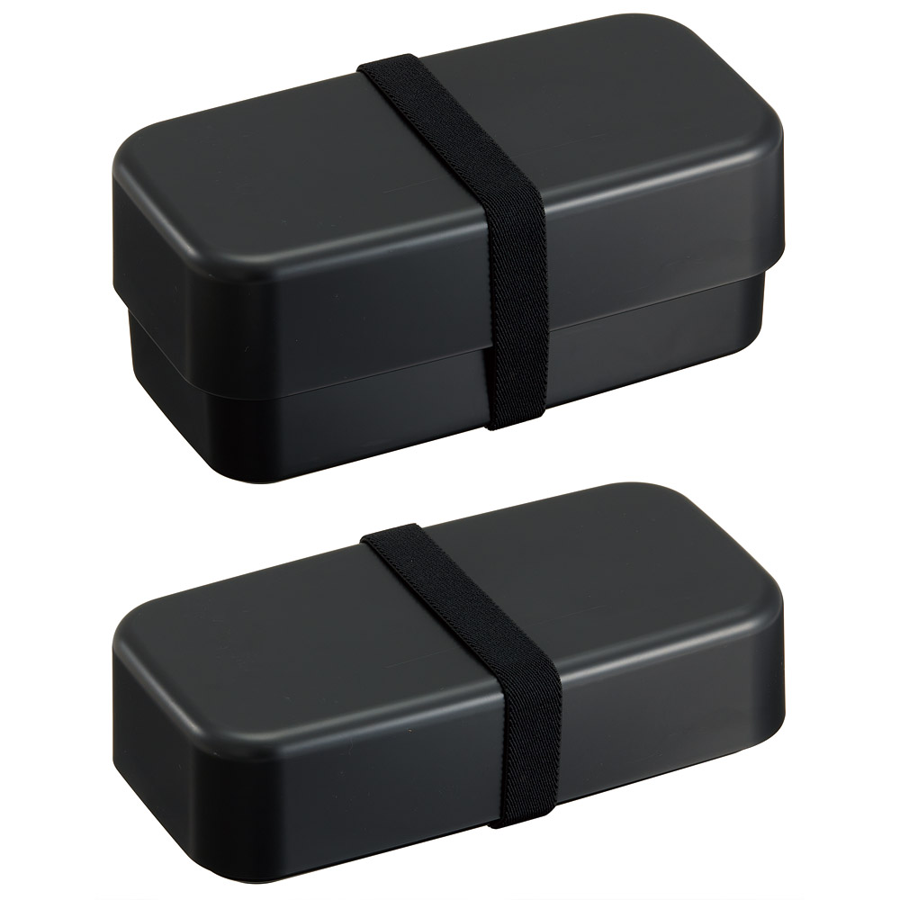 カトラリー付き 弁当箱 1000ml 2段 ランチボックス お弁当 スプーン フォーク スケーター skater PLB10WSB アッシュカラー アッシュブラック【食洗機可 電子レンジ可 お弁当箱 二段 仕切付】