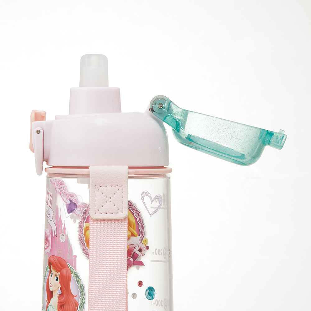 【送料無料】ワンプッシュ ストロー ボトル 水筒 630ml 透明 クリア 子供 キッズ かわいい スケーター skater PSHPO6 ディズニー プリンセス 女の子 女子