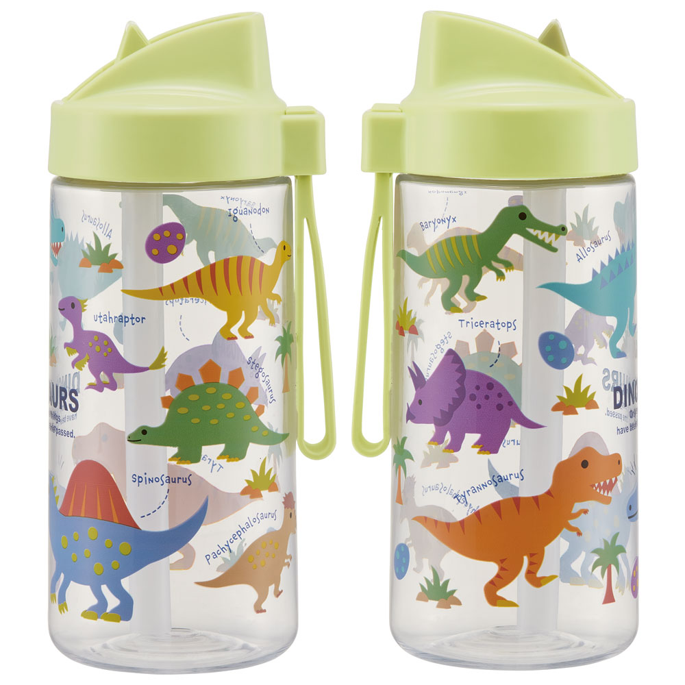 ストロー ボトル 水筒 500ml スパウト型 プラスチック クリア キッズ 子供 スケーター skater PSTB5 ディノサウルス 恐竜 ダイナソー 男の子 男子