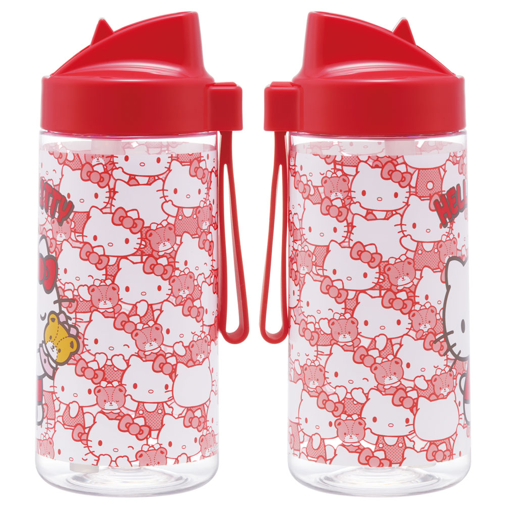 ストロー ボトル 水筒 500ml スパウト型 プラスチック クリア キッズ 子供 スケーター skater PSTB5 キティ ハローキティ キティちゃん 女の子