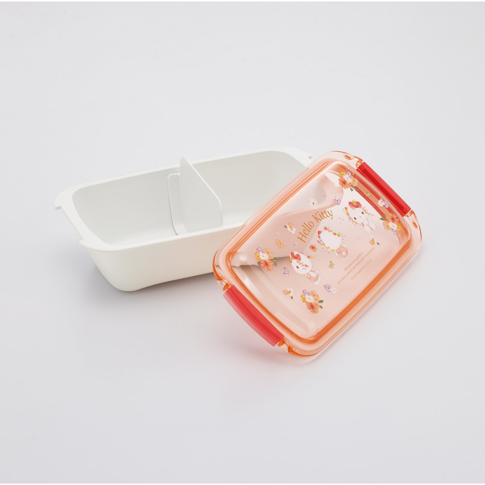 スケーター 洗いやすい弁当箱 パッキン溝の幅が広い ふわっと お弁当箱 530ml 1段 弁当 skater PTLB6B キティ ハローキティ キティちゃん サンリオ 女の子【子供 大人 バイオマス ランチボックス レンジ 食洗機 対応】