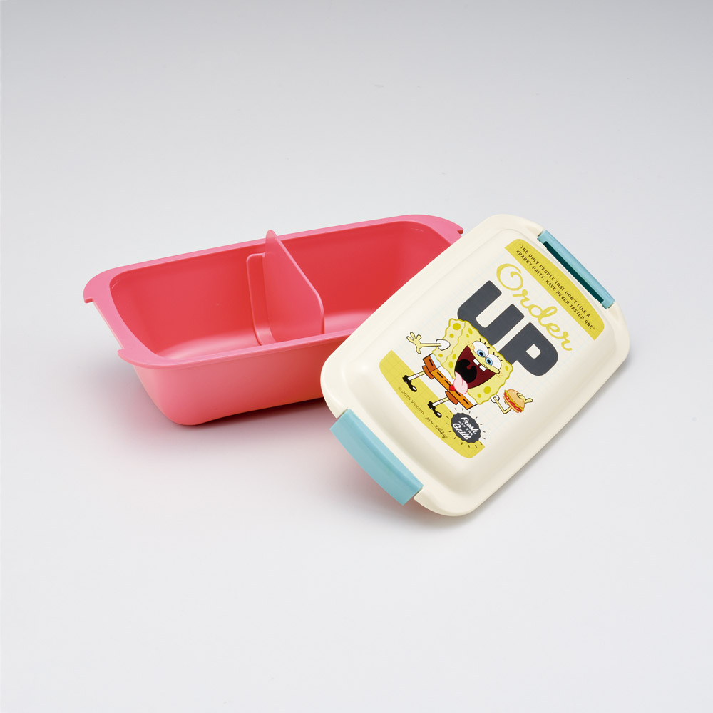 スケーター 洗いやすい弁当箱 パッキン溝の幅が広い ふわっと お弁当箱 530ml 1段 弁当 skater PTLB6B スポンジ・ボブ グッズ キャラクター SpongeBob【子供 大人 バイオマス ランチボックス レンジ 食洗機 対応】