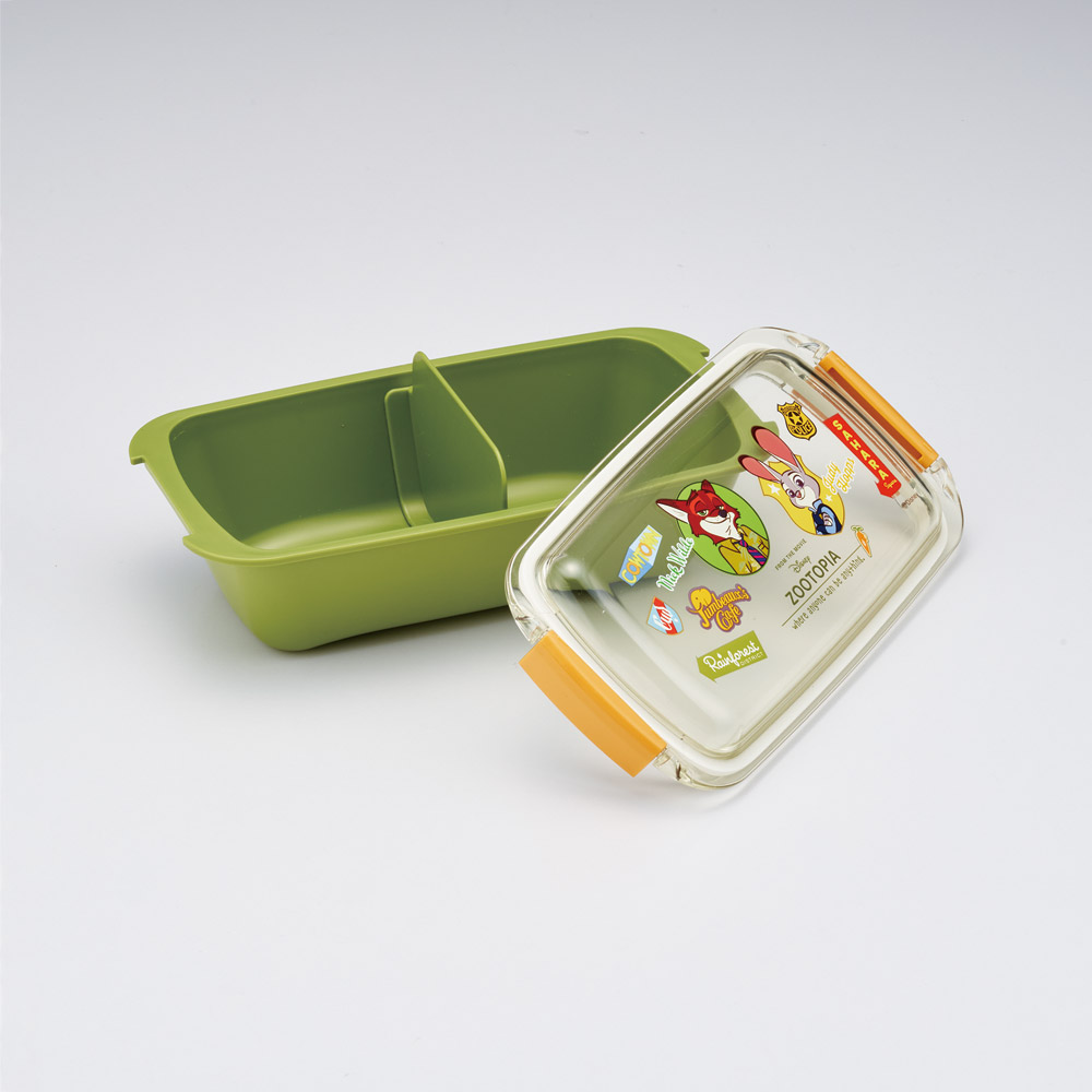 スケーター 洗いやすい弁当箱 パッキン溝の幅が広い ふわっと お弁当箱 530ml 1段 弁当 skater PTLB6B ズートピア ニック ジュディ ヴィンテージワッペン【子供 大人 バイオマス ランチボックス レンジ 食洗機 対応】