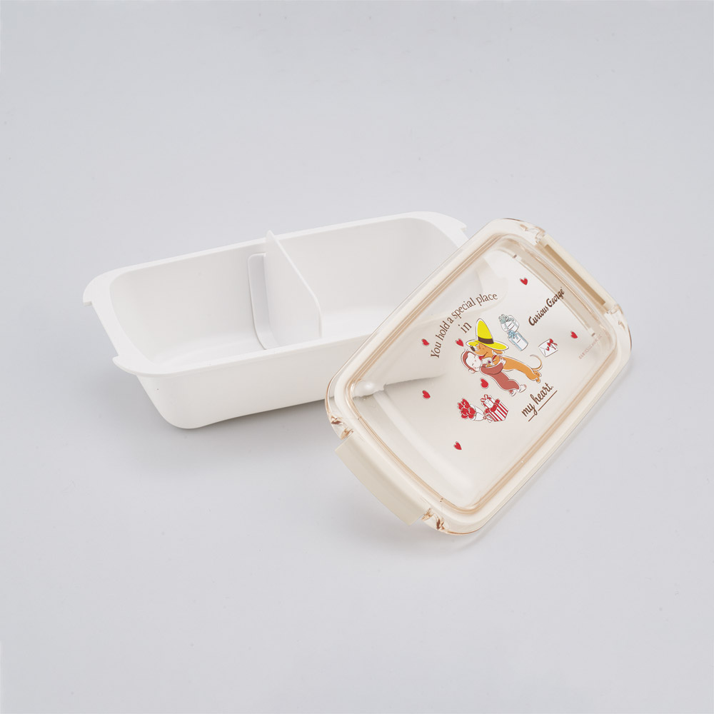 スケーター 洗いやすい弁当箱 パッキン溝の幅が広い ふわっと お弁当箱 530ml 1段 弁当 skater PTLB6B おさるのジョージ 85周年 ひとまねこざる 男子 女子【子供 大人 バイオマス ランチボックス レンジ 食洗機 対応】