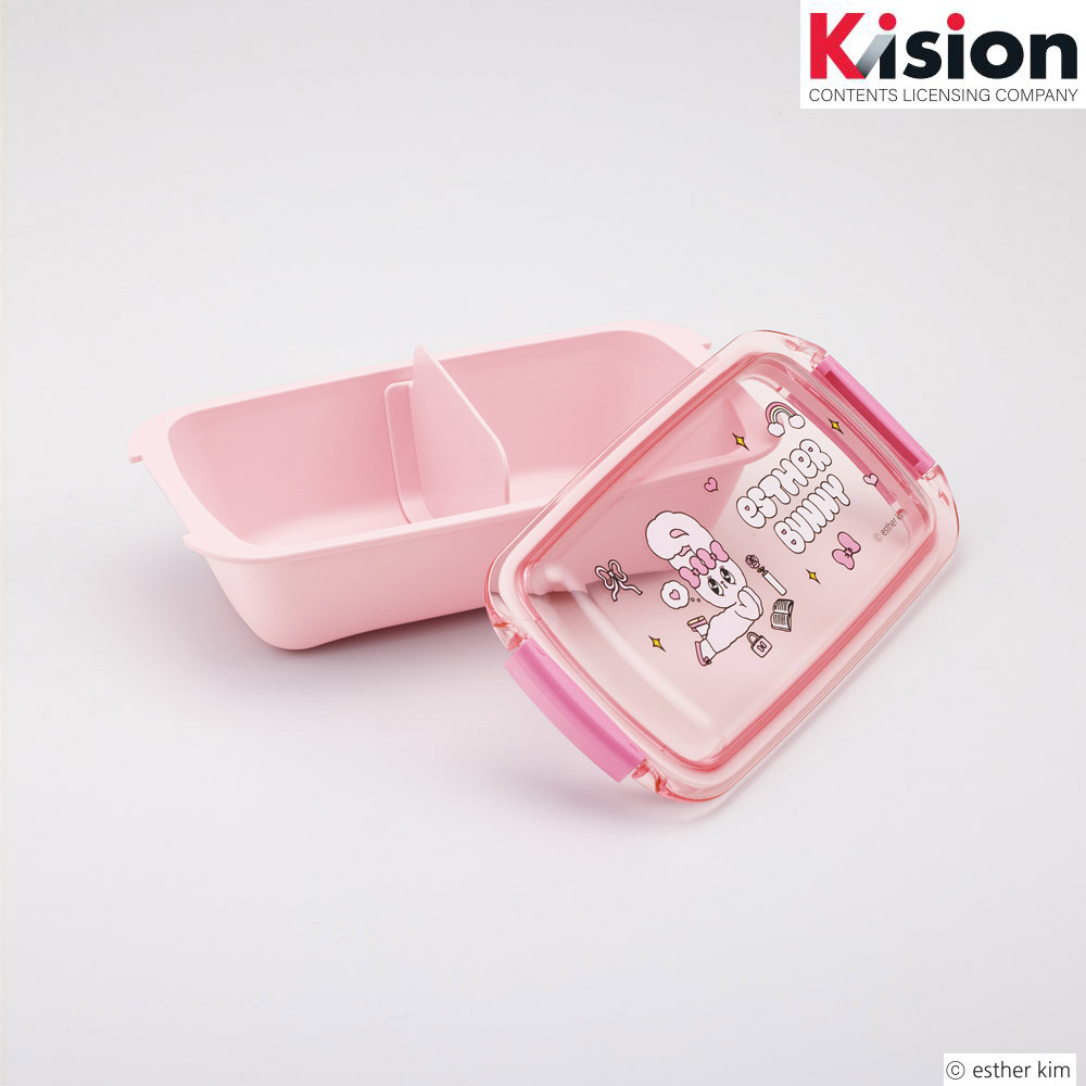 スケーター 洗いやすい弁当箱 パッキン溝の幅が広い ふわっと お弁当箱 530ml 1段 弁当 skater PTLB6B エスターバニー グッズ estherbunny うさぎ 韓国【子供 大人 バイオマス ランチボックス レンジ 食洗機 対応】