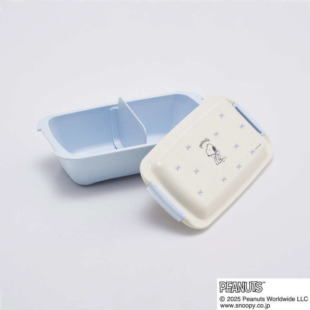 スケーター 洗いやすい弁当箱 パッキン溝の幅が広い ふわっと お弁当箱 530ml 1段 弁当 skater PTLB6B ブルーリボン スヌーピー SNOOPY ピーナッツ【子供 大人 バイオマス ランチボックス レンジ 食洗機 対応】