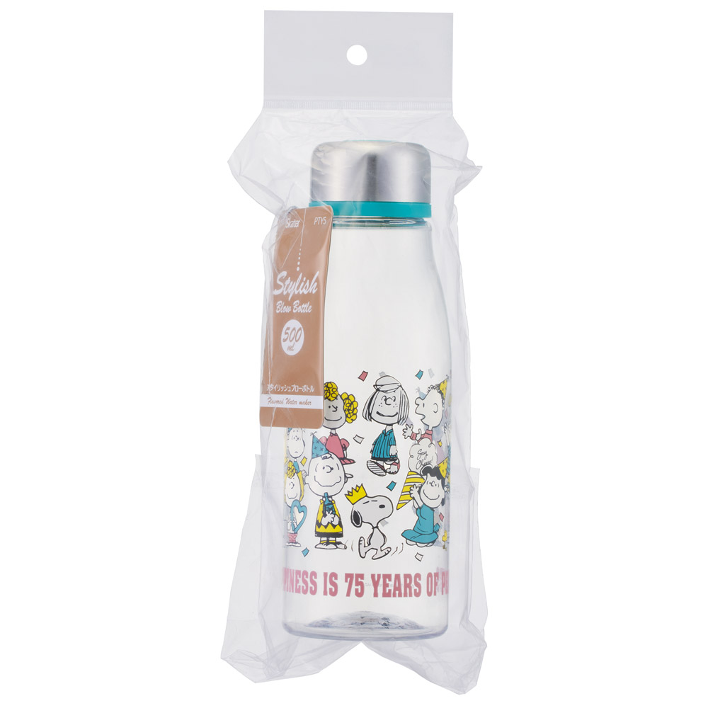 スケーター 水筒 500ml ミニ サイズ プラスチック 大人 直飲み 軽量 かわいい 透明 skater PTY5 スヌーピー PEANUTS 75th Anniversary SNOOPY