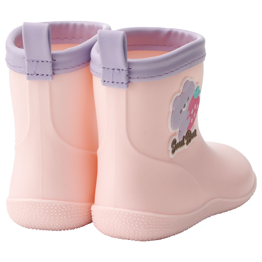 ワッペン 付き レインブーツ 長靴 キッズ 子供 14cm おしゃれ かわいい スケーター skater RIBTW14 Sweet Bear クマ くま ピンク いちご