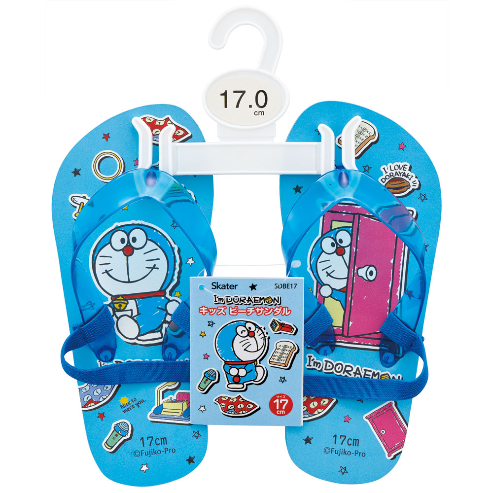 ビーチサンダル キッズ 17cm 子供 キャラクター サンダル 夏用 痛くない skater スケーター SDBE17 ドラえもん どらえもん 男の子 女の子 男子 女子【17 ビーサン子ども 海 プール ゴムバンド付き 子供用 ギフト】