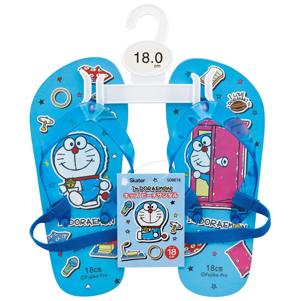 ビーチサンダル キッズ 18cm 子供 キャラクター サンダル 夏用 痛くない skater スケーター SDBE18 ドラえもん どらえもん 男の子 女の子 男子 女子【18 ビーサン子ども 海 プール ゴムバンド付き 子供用 夏 プレゼント】