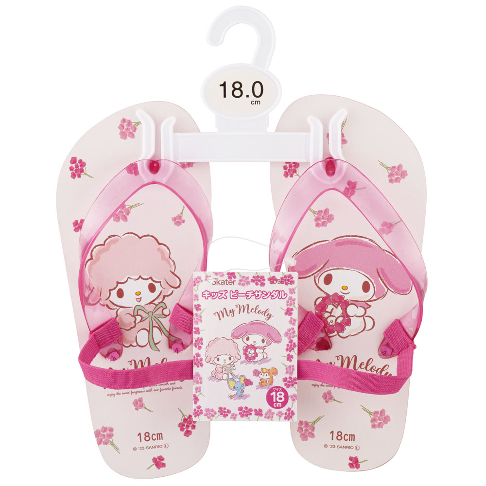 ビーチサンダル キッズ 18cm 子供 キャラクター サンダル 夏用 痛くない skater スケーター SDBE18 マイメロディ マイメロ サンリオ 女の子 女子【18 ビーサン子ども 海 プール ゴムバンド付き 子供用 夏 プレゼント】