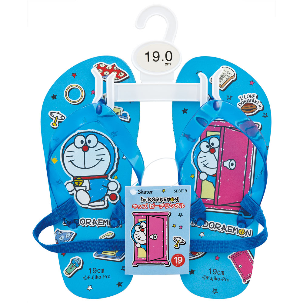ビーチサンダル キッズ 19cm 子供 キャラクター サンダル 夏用 痛くない skater スケーター SDBE19 ドラえもん どらえもん 男の子 女の子 男子 女子【19 ビーサン子ども 海 プール ゴムバンド付き 子供用 夏 プレゼント】