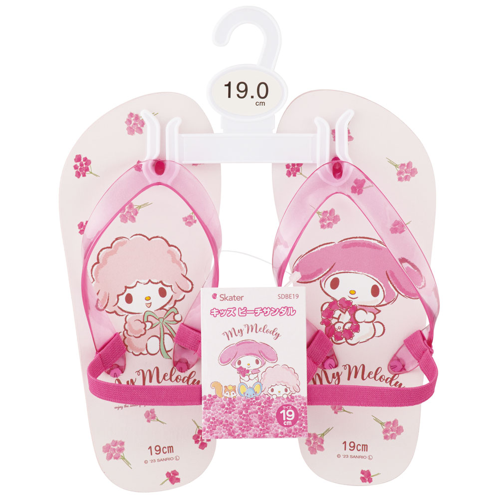 ビーチサンダル キッズ 19cm 子供 キャラクター サンダル 夏用 痛くない skater スケーター SDBE19 マイメロディ マイメロ サンリオ 女の子 女子【19 ビーサン子ども 海 プール ゴムバンド付き 子供用 夏 プレゼント】