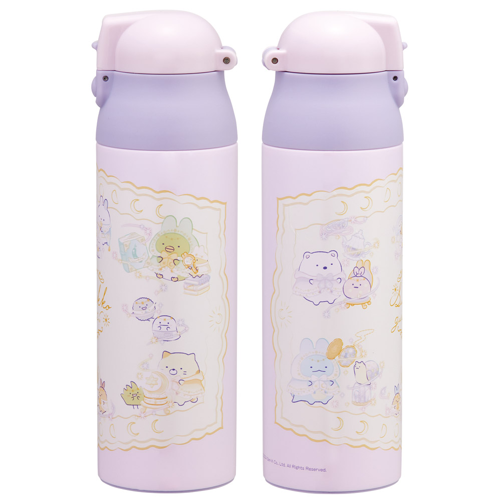 ステンレス マグ ボトル 500ml ロック 付き ワンプッシュ 水筒 直飲み 保温 保冷 skater SDPC5 スケーター すみっコぐらし すみっこ ぐらし 女の子 女子