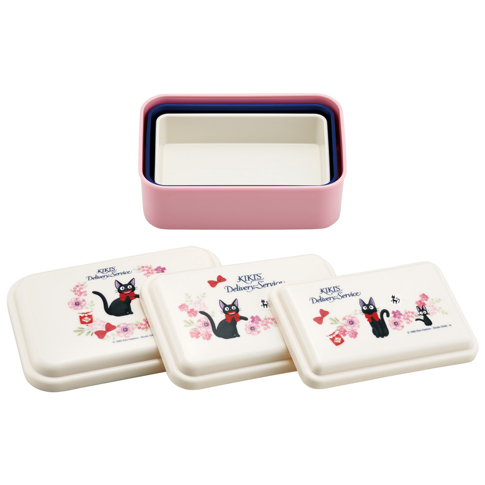 スケーター お弁当箱 3個 セット 入れ子式 デザート入れ おしゃれ ランチボックス skater SLUS3 魔女の宅急便 ジジ スタジオジブリ 女性【子供 小学生 通勤 通学 ふんわり キッズ 3サイズ 便利】