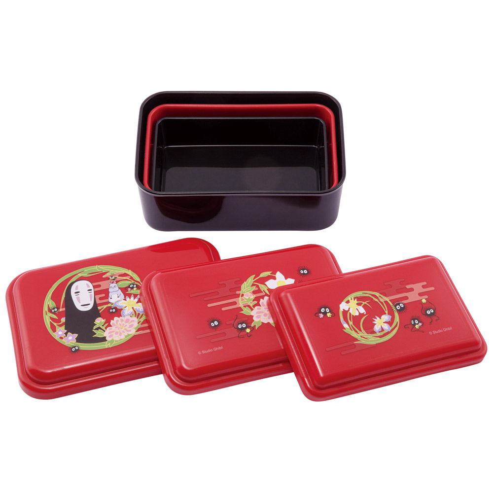 スケーター お弁当箱 3個 セット 入れ子式 デザート入れ おしゃれ ランチボックス skater SLUS3 カオナシ 千と千尋の神隠し 千と千尋 スタジオジブリ【子供 小学生 通勤 通学 ふんわり キッズ 3サイズ 便利】
