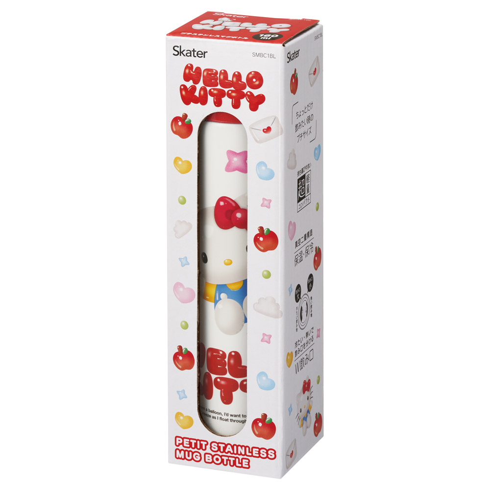 スケーター 水筒 160ml ポケット ステンレス マグ ボトル ロングタイプ 保温 保冷 ミニ skater SMBC1BL キティ ハローキティ キティちゃん サンリオ 女の子【ミニボトル プチ コンパクト 小容量 小さい かわいい】