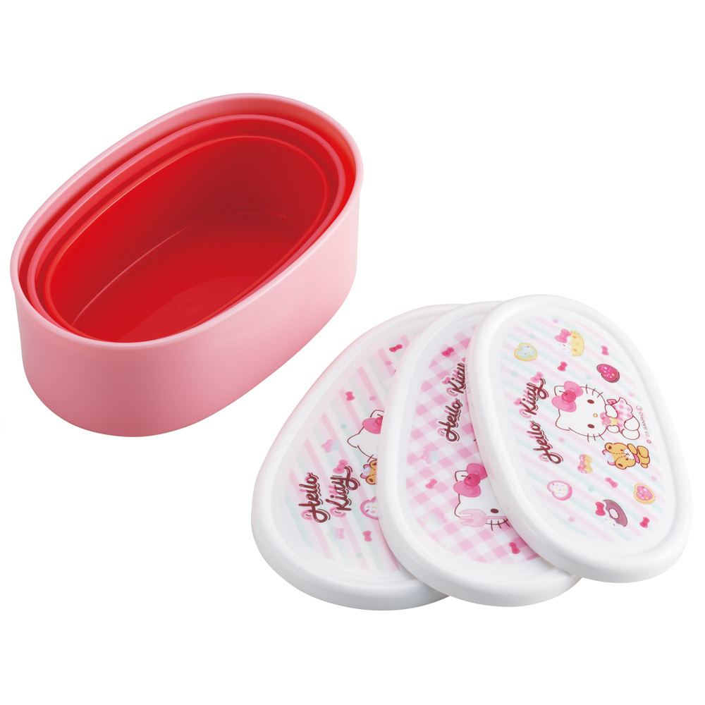 スケーター シール容器 3P キャラクター 保存 容器 セット 3個セット キッズ 可愛い skater SRS3S キティ ハローキティ キティちゃん サンリオ 女の子【3個セット 幼稚園 保育園 子供 子ども 弁当 ランチ】