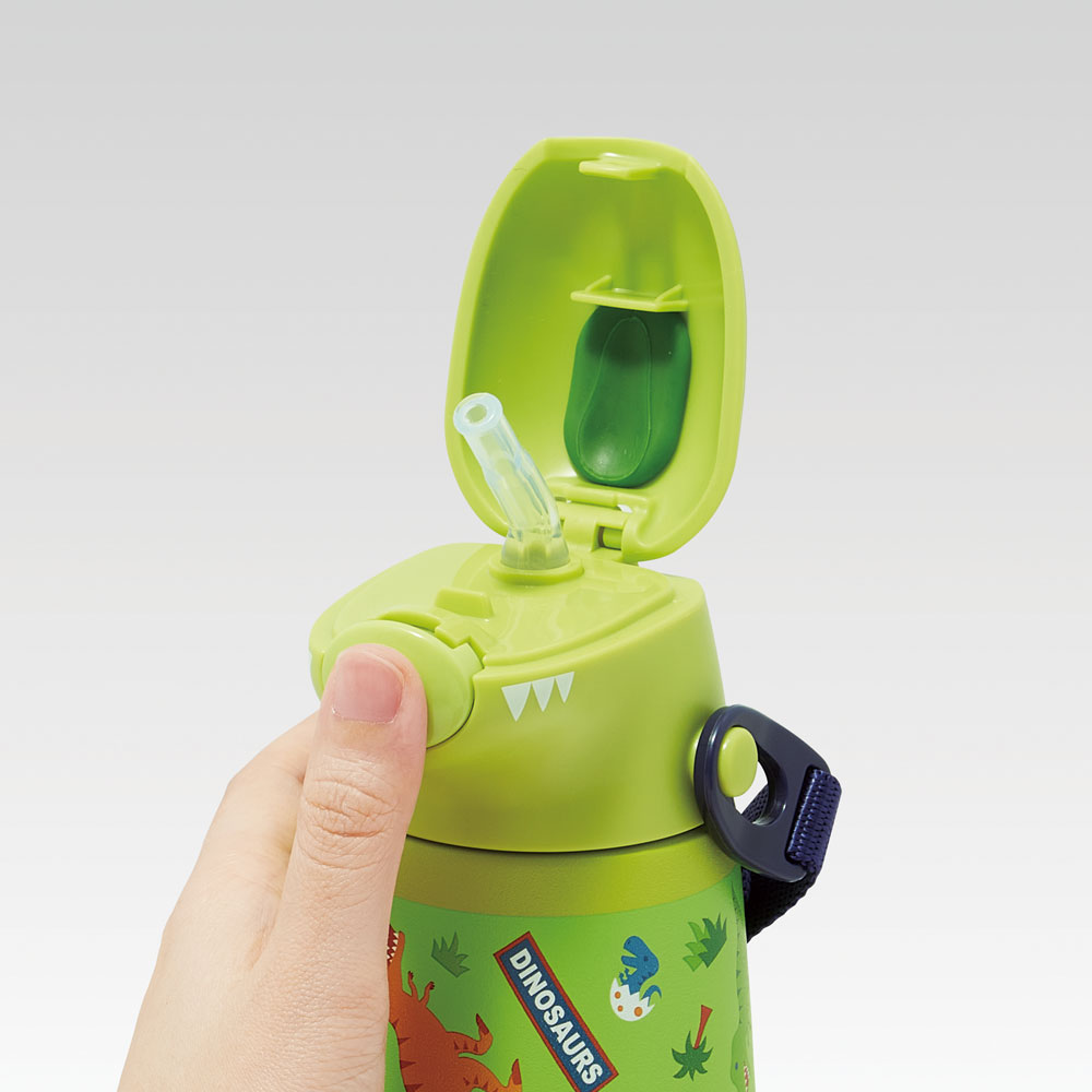 ダイカットストローステンレスボトル 370ml ディノサウルス/SSH4D_4973307638237/スケーター