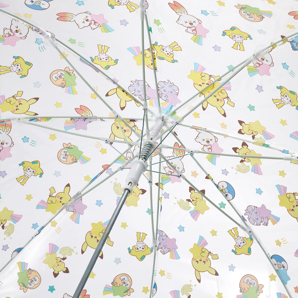 子供 傘 55cm ワンタッチ ジャンプ傘 ビニール傘 7歳 8歳 9歳 小学生 skater スケーター UBV3 ポケットモンスター ポケピース ポケモン ピカチュウ 男の子 【 レイン】