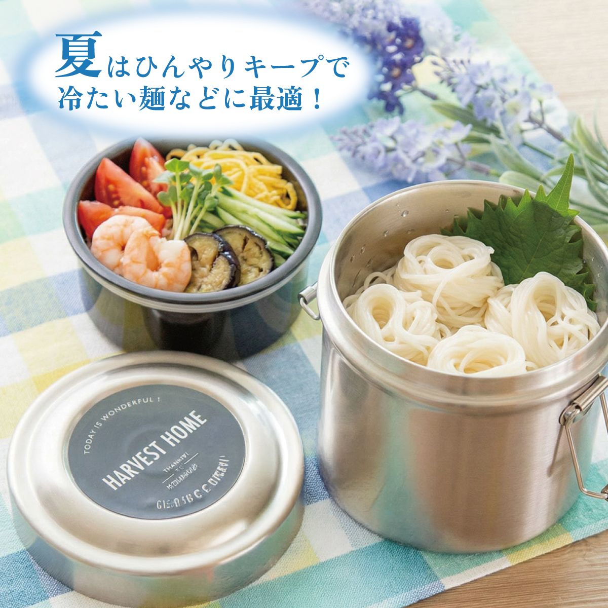 【送料無料】保温・保冷真空ステンレスランチジャー 600ml 保温保冷弁当箱 抗菌容器 /シルバー/STLB1AG_4973307550317