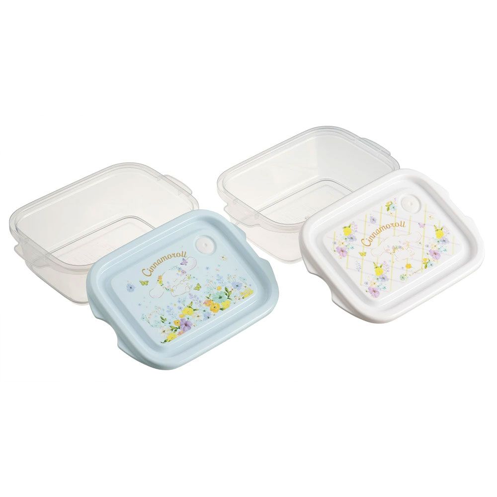 スケーター 保存容器 弁当箱 フードコンテナ シールボックス 2個セット 500ml プラスチックskater FCN2W シナモロール パステル 水彩花柄 シナモン サンリオ 女の子 女子【おしゃれ 食品保存 食材保存 シンプル お弁当 ランチボックス】