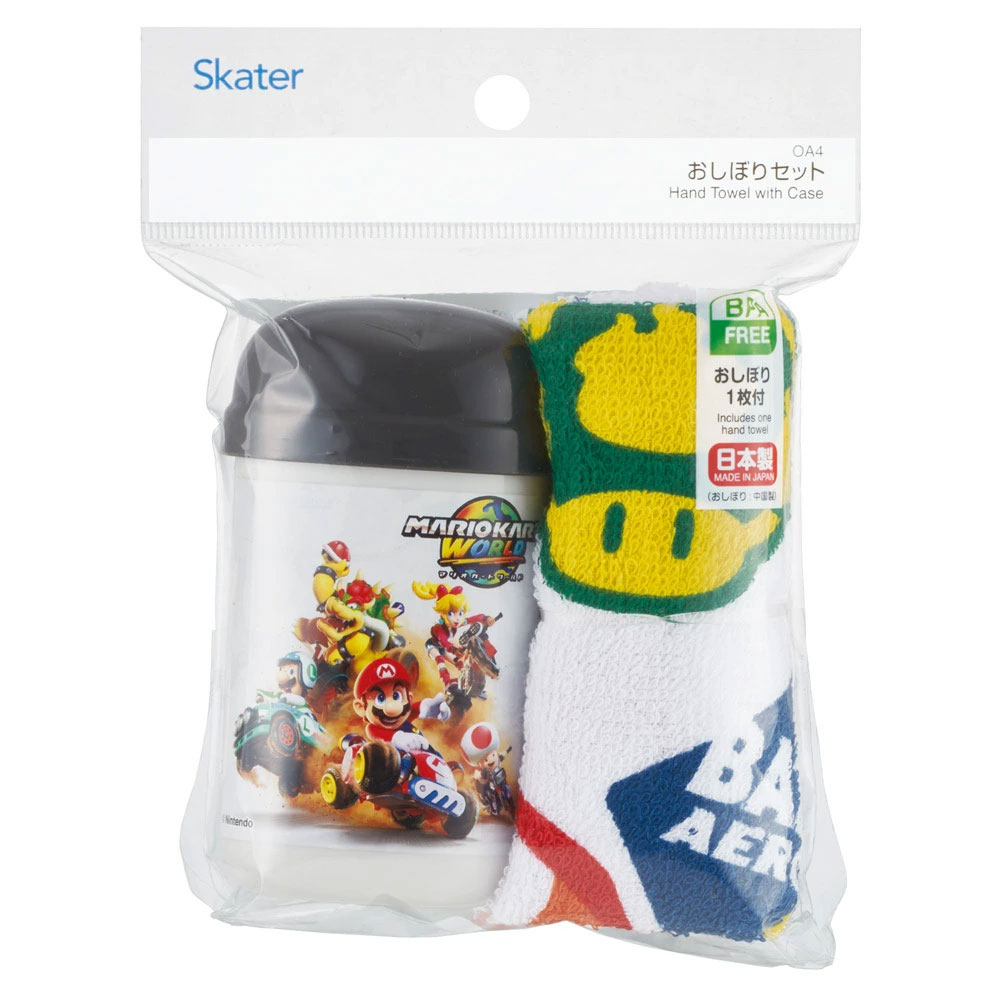 スケーター おしぼりタオル おしぼりケース おしぼりセット おしぼり 子供 おしぼり入れ skater OA4 マリオカートワールド マリオ MARIO 男の子 男子 男児【手拭きタオル ハンカチタオル ハンドタオル 可愛い お手拭き】