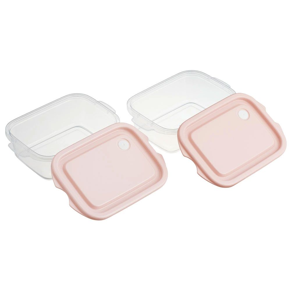 スケーター 保存容器 弁当箱 フードコンテナ シールボックス 2個セット 500ml プラスチックskater FCN2W スモーキーピンク【おしゃれ 食品保存 食材保存 シンプル お弁当 ランチボックス】