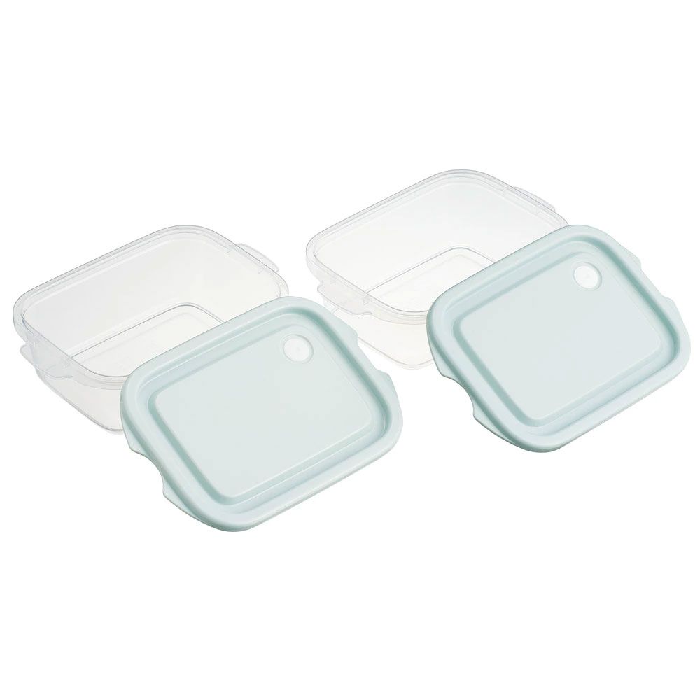 スケーター 保存容器 弁当箱 フードコンテナ シールボックス 2個セット 500ml プラスチックskater FCN2W スモーキーグリーン【おしゃれ 食品保存 食材保存 シンプル お弁当 ランチボックス】