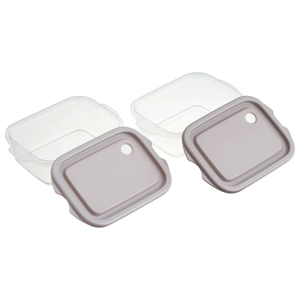 スケーター 保存容器 弁当箱 フードコンテナ シールボックス 2個セット 500ml プラスチックskater FCN2W スモーキーグレー【おしゃれ 食品保存 食材保存 シンプル お弁当 ランチボックス】