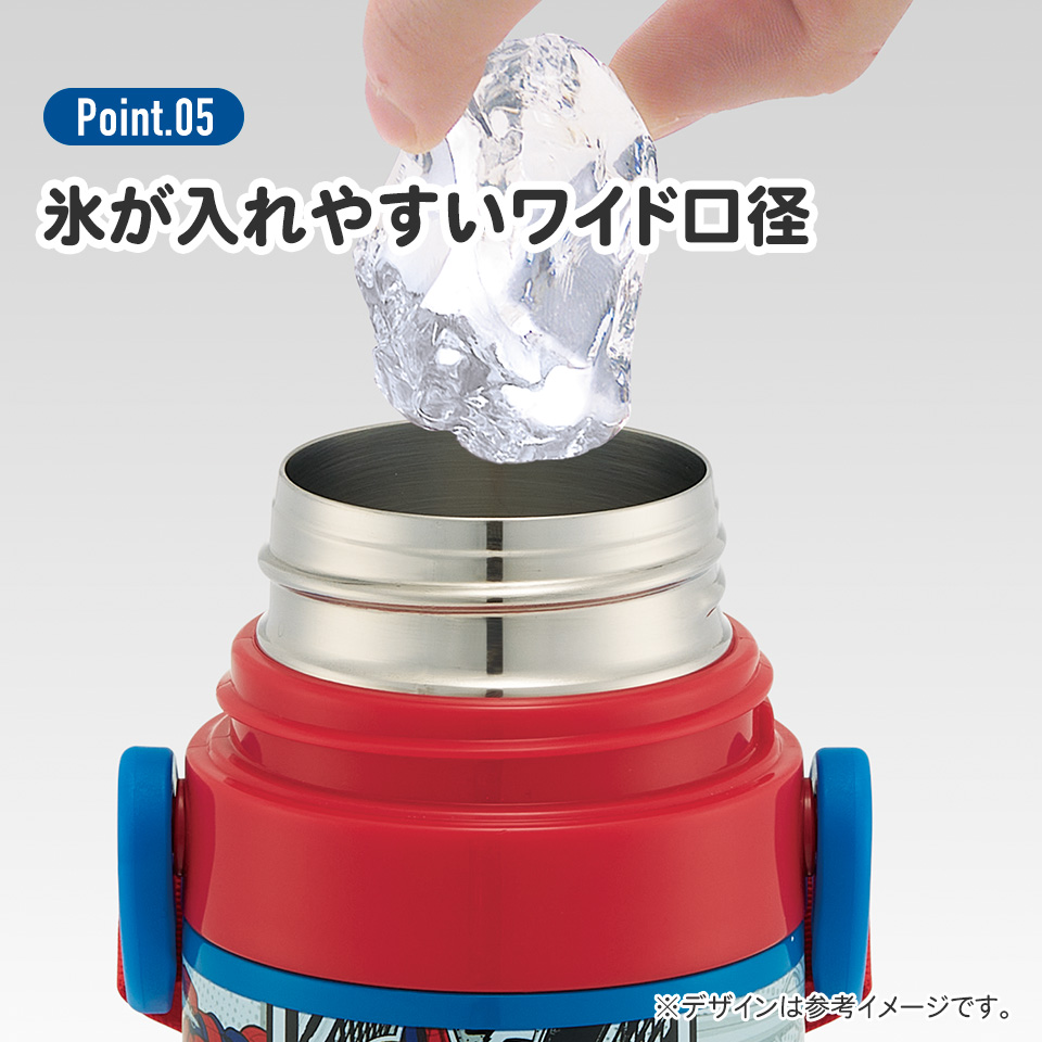 【送料無料】超軽量 直飲み コップ飲み兼用 2WAYステンレスボトル 470ml/430ml スパイダーマン25/SKDC4_4973307689451