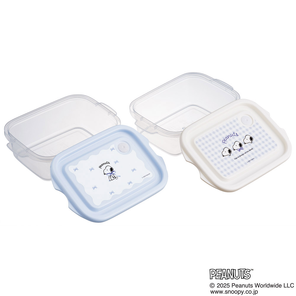 スケーター 保存容器 弁当箱 フードコンテナ シールボックス 2個セット 500ml プラスチックskater FCN2W ブルーリボン スヌーピー SNOOPY ピーナッツ【おしゃれ 食品保存 食材保存 シンプル お弁当 ランチボックス】