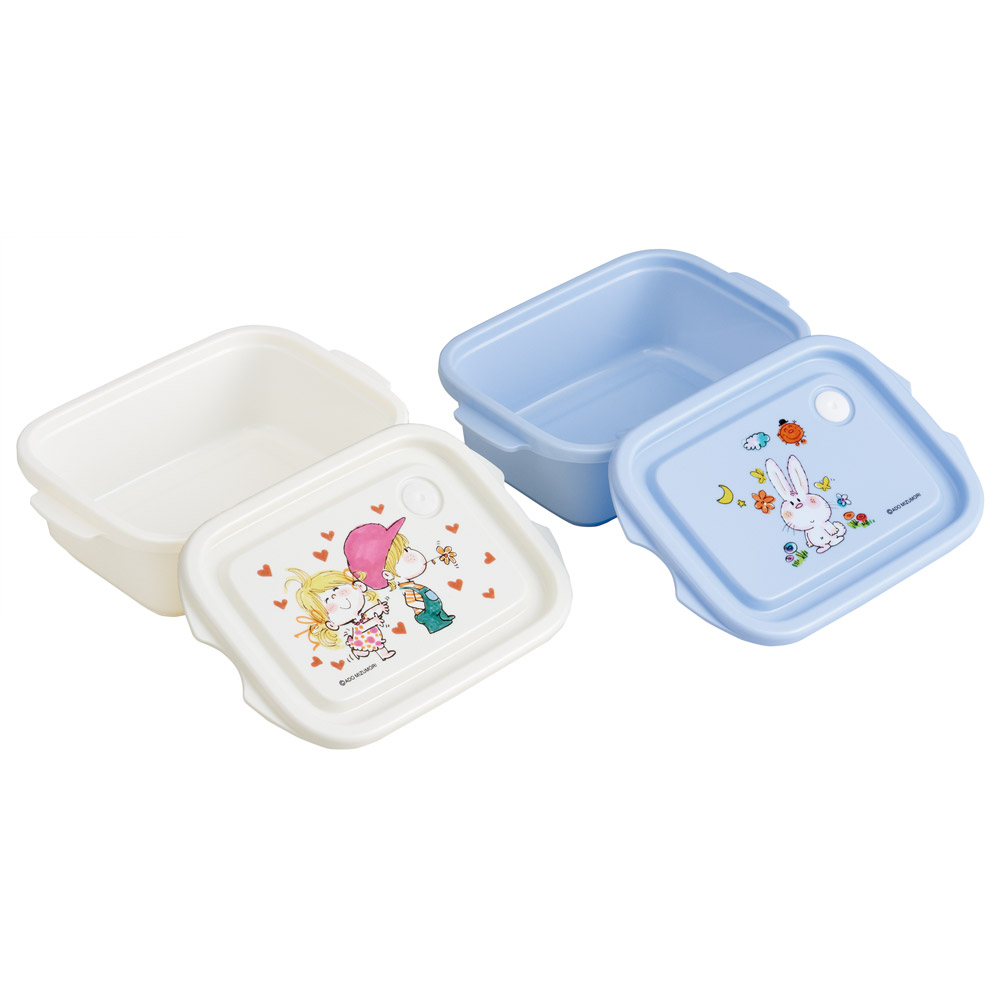 スケーター 保存容器 弁当箱 フードコンテナ シールボックス 2個セット 500ml プラスチックskater FCN2W 水森亜土 かわいい グッズ【おしゃれ 食品保存 食材保存 シンプル お弁当 ランチボックス】