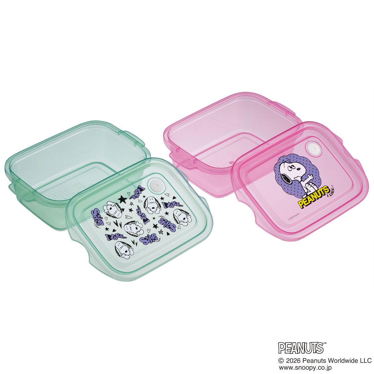 スケーター 保存容器 弁当箱 フードコンテナ シールボックス 2個セット 500ml プラスチックskater FCN2W スヌーピー アイライク I LIKE... SNOOPY ピーナッツ【おしゃれ 食品保存 食材保存 シンプル お弁当 ランチボックス】