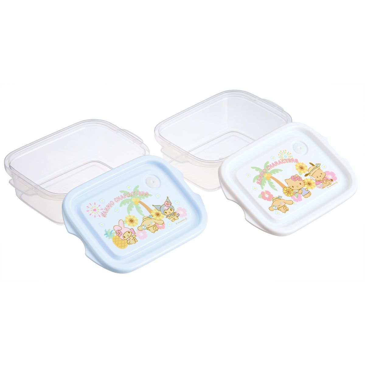 スケーター 保存容器 弁当箱 フードコンテナ シールボックス 2個セット 500ml プラスチックskater FCN2W サンリオ キャラクターズ サマー キティ クロミ【おしゃれ 食品保存 食材保存 シンプル お弁当 ランチボックス】