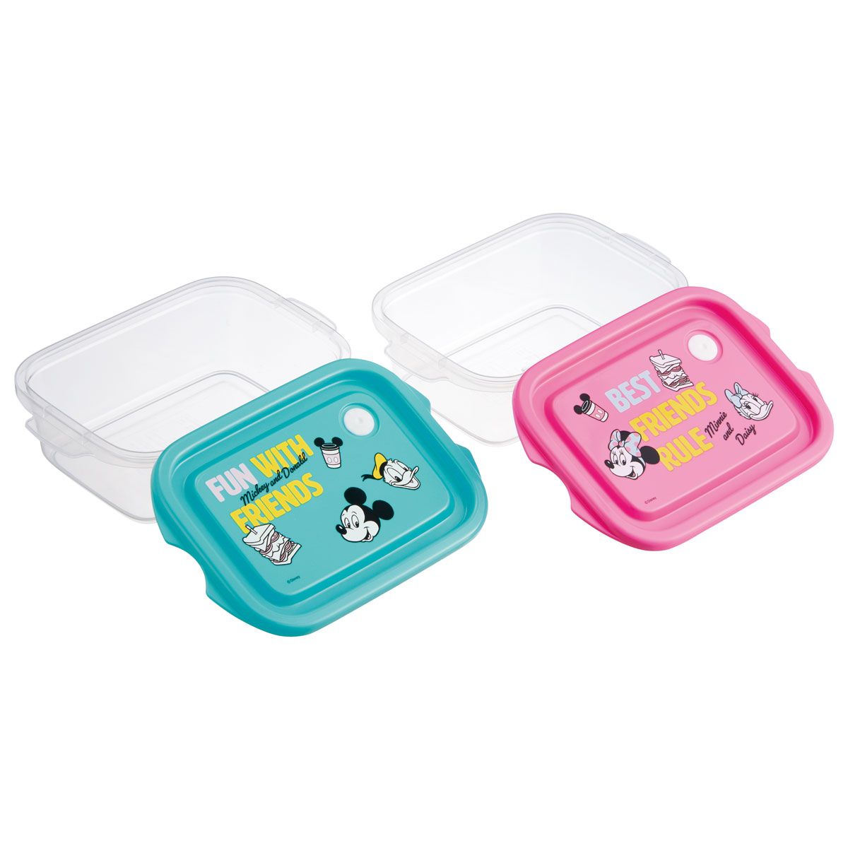 スケーター 保存容器 弁当箱 フードコンテナ シールボックス 2個セット 500ml プラスチックskater FCN2W ミッキー&フレンズ レトロ ミッキーマウス【おしゃれ 食品保存 食材保存 シンプル お弁当 ランチボックス】