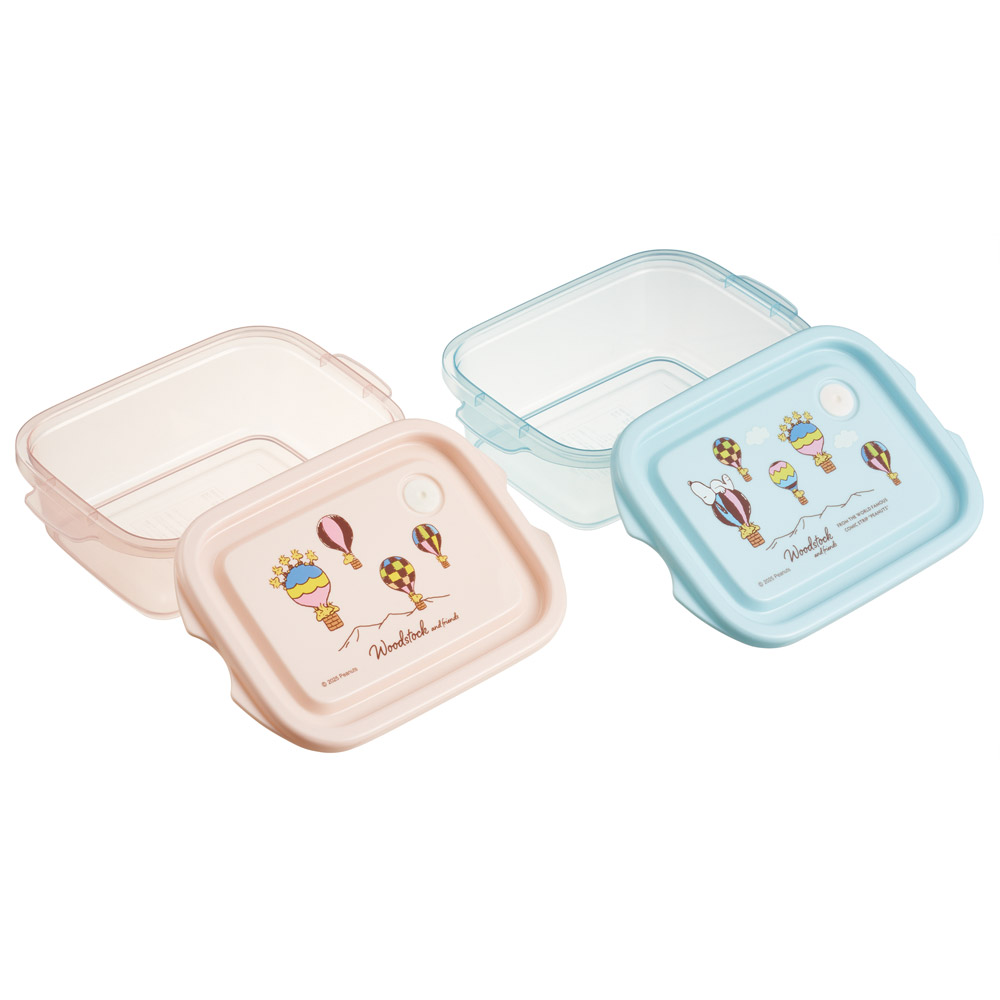 抗菌 保存容器 フードコンテナ シールボックス 2個セット 500ml 日本製 skater FCN2WAG スケーター スヌーピー SNOOPY ウッドストック Woodstock トラベル